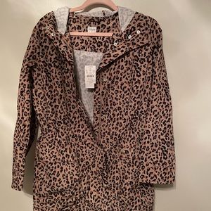 Cheetah Print Rain Jacket - Hole on side